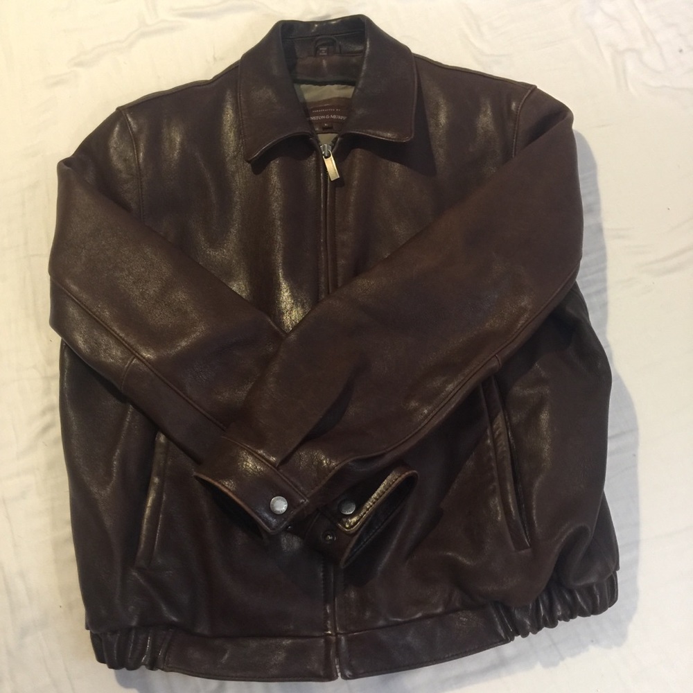 Johnston & Murphy Leather Bomber Jacket